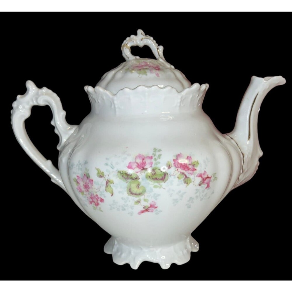Hasberg china Porcelain Floral Tea Pot